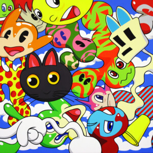 バブルス 100 x 110 cm キャンバスにアクリル絵具