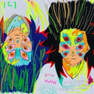 Untitled from Japanese Comic Strips 1, 35x35cm, mixed media on panel