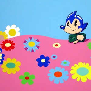 フラワー・ガーデン (ピンク) 70 x 100 cm キャンバスにアクリル絵具