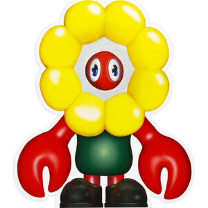 フラワー・マン 120 x 100 x 5 cm キャンバスに油彩とアクリル絵具